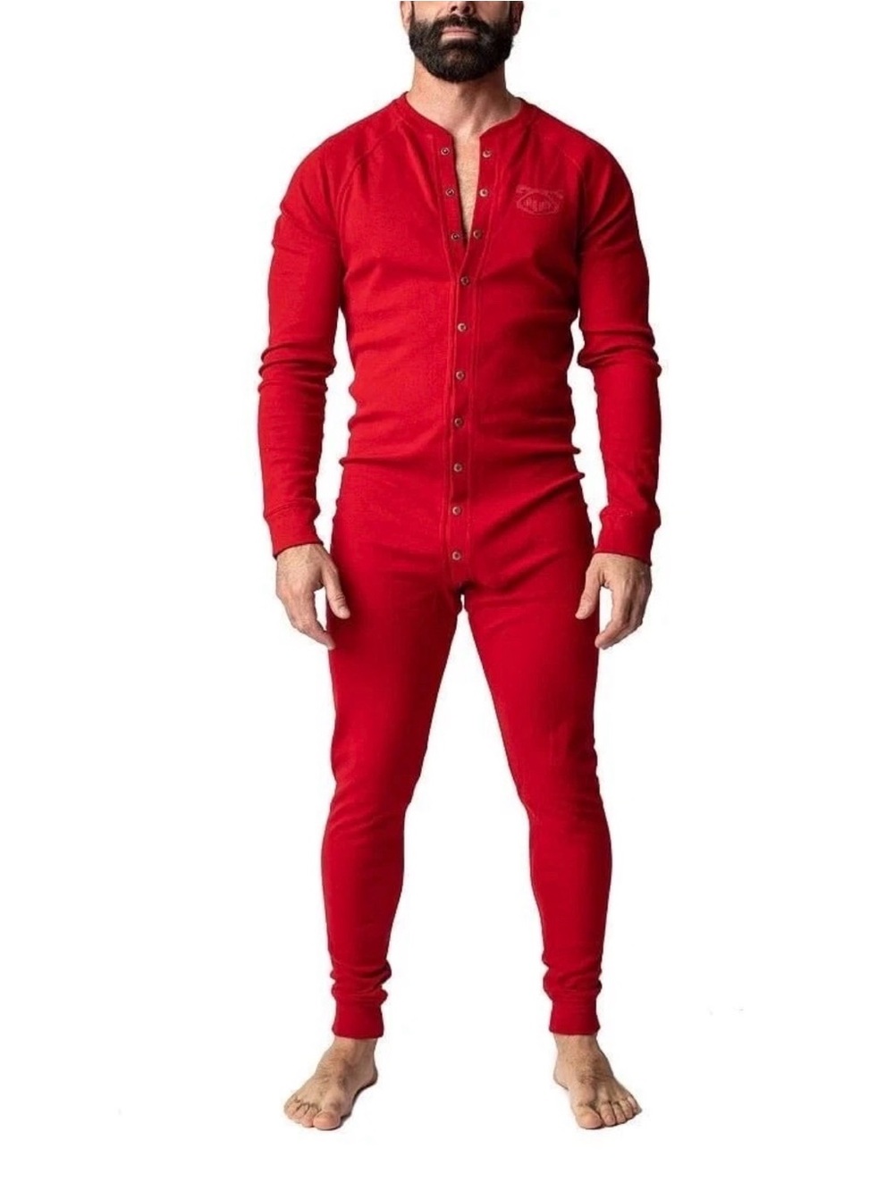 Nasty Pig Men's Red Burgundy Button-Up Jumpsuit Size M